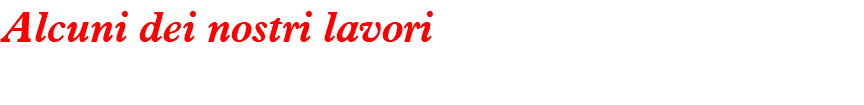 Alcuni dei nostri lavori